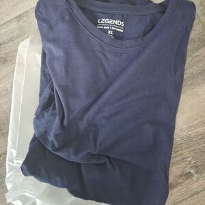 NWT - Legends Mens Aviation Tee Curved Hem Washed Ink in Navy XL